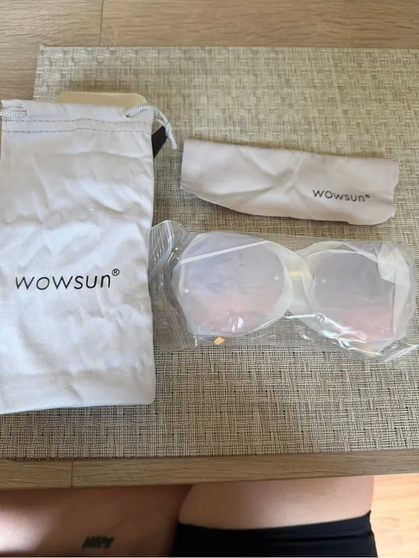 WOWSUN Oversized Geometric Pink Lens Sunglasses Gold Metal Frame - Image 6