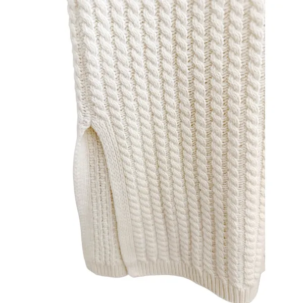 Massimo‎ Dutti ITALIAN YARN Designer Cream lightweight Knit Maxi Dress Luxury M - Image 7