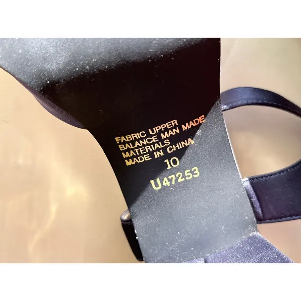 Unlisted Navy Blue Satin Block Heel‎ Sandals Strap Platform U47253 Size 10 - Image 8