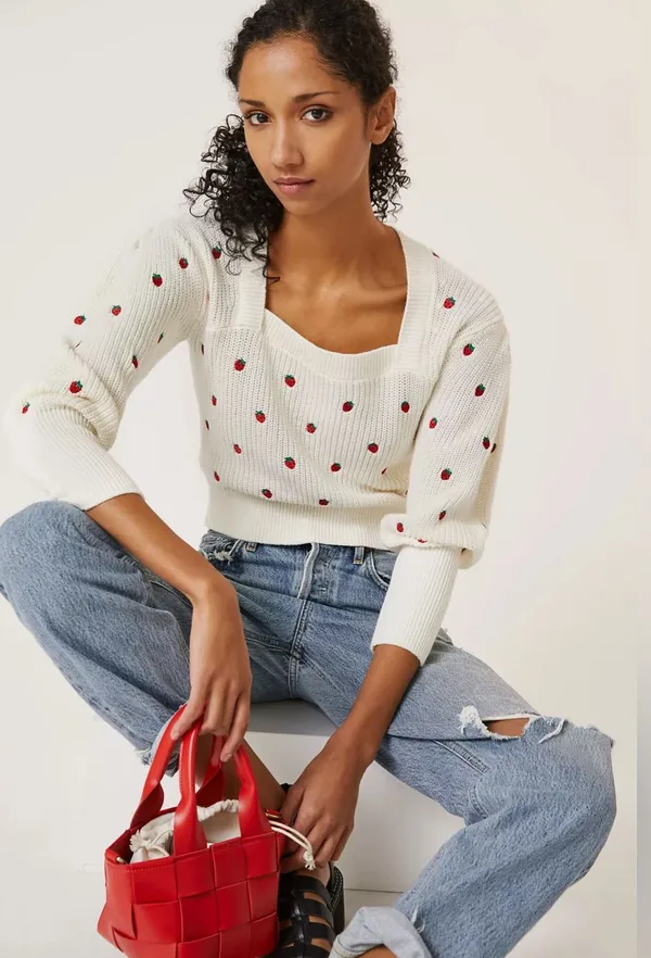 Anthropologie Maeve Embroidered Sweater Top - Image 2