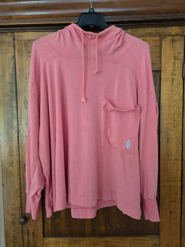 FP Movement by Free People Coral Drawstring Pullover Hoodie Xl - Image 3