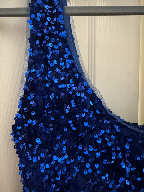 American Threads Blue Sequin Mini Dress - Image 3