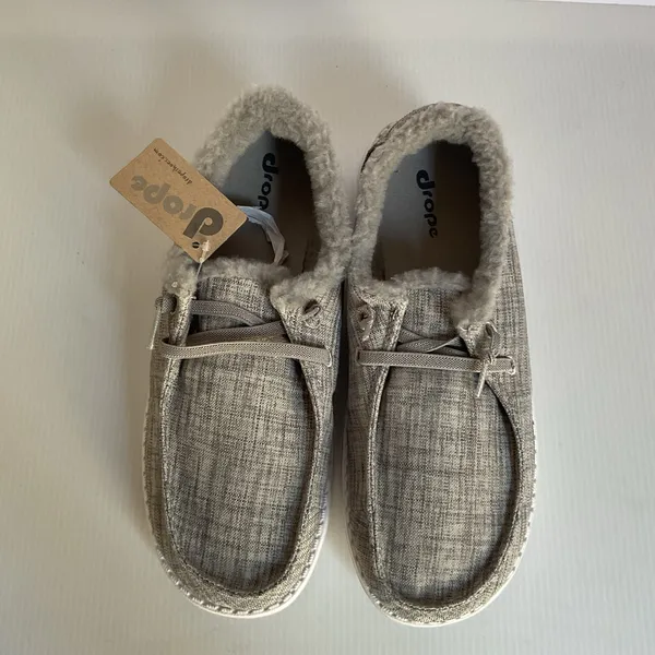Drope Kate Women’s Faux Fur Lined Shoes Size 8 Grey Casual Comfort Lace-Up NIB - Image 5