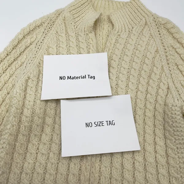 Chunky Cable Knit Sweater Womens S/M‎ Fisherman Handmade Heritage Alpine READ - Image 9