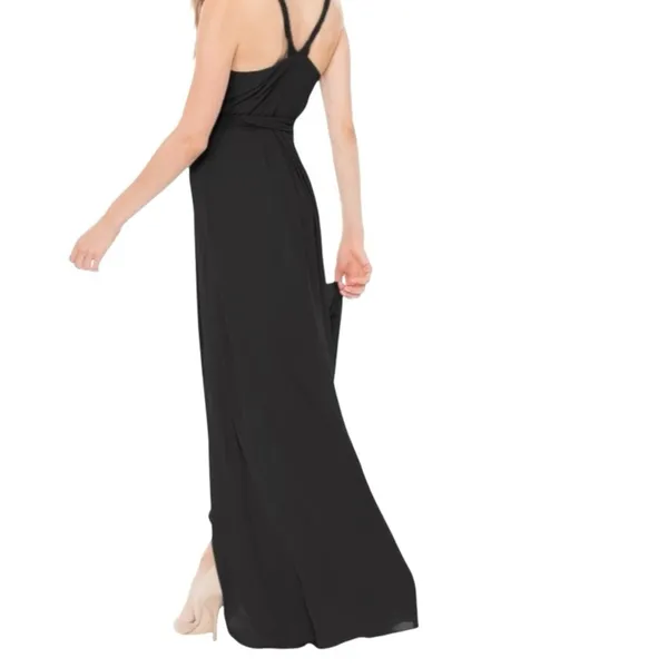 Ceremony Joanna August Black Maxi Wrap Dress Gown special occasion cocktail - Image 4