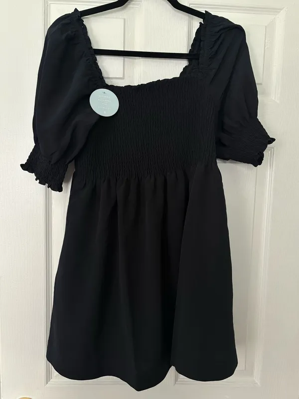 NWT Hill House Home Elizabeth Nap Dress Black Wrinkle Resistant Mini L - Image 2