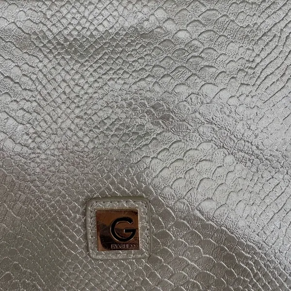 Guess Silver Clutch with Gold Detail and Removable Strap 💜 - Image 3