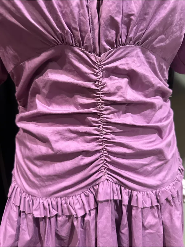 Karlie Purple Poplin Cinch‑Waist Dress – Size Medium - Image 3