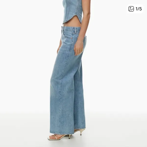 DENIM‎ FORUM ARITZIA the 90s lo-rise baggy wide jean size 23 7 Yrs Bleu taboo - Image 2