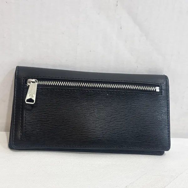 Lauren Ralph Lauren Sloan Sleek Street Slim‎ Bifold Designer Wallet Black Snap - Image 2