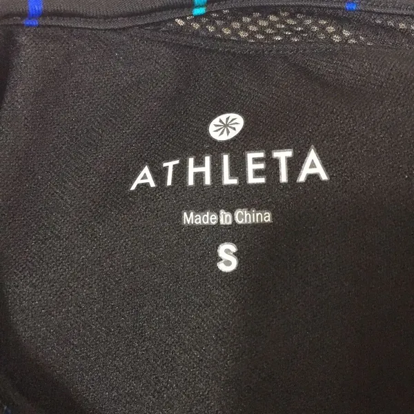 ATHLETA • Crossback Swim Tankini Top Size Small Black and Blue - Image 3