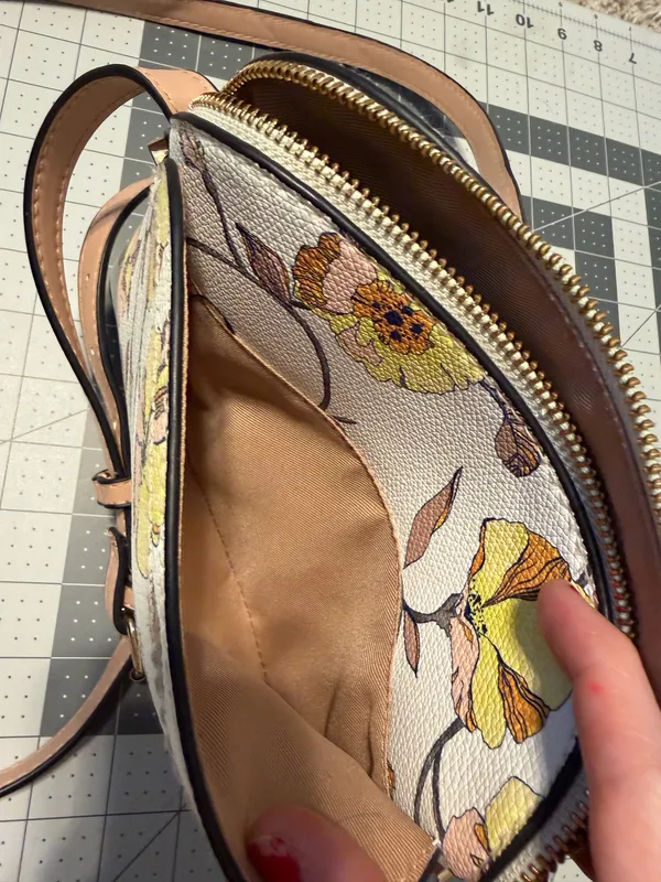Faux Leather Crossbody A New Day Purse with Poppies - Image 2