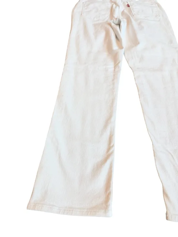 Levi's White Denim Jeans Classic Straight Casual Everyday Pants Size 28 Women's - Image 9