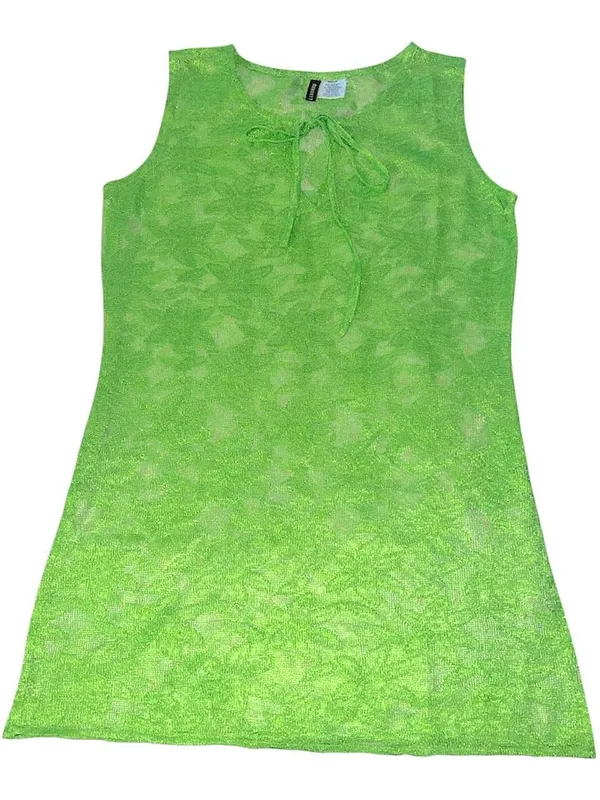 Green mesh cover up dress. - Image 2