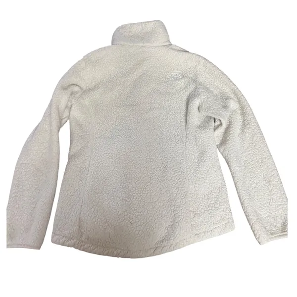 The North Face‎ White Sherpa Fleece Zip Up Jacket Womens Size Medium - Image 2