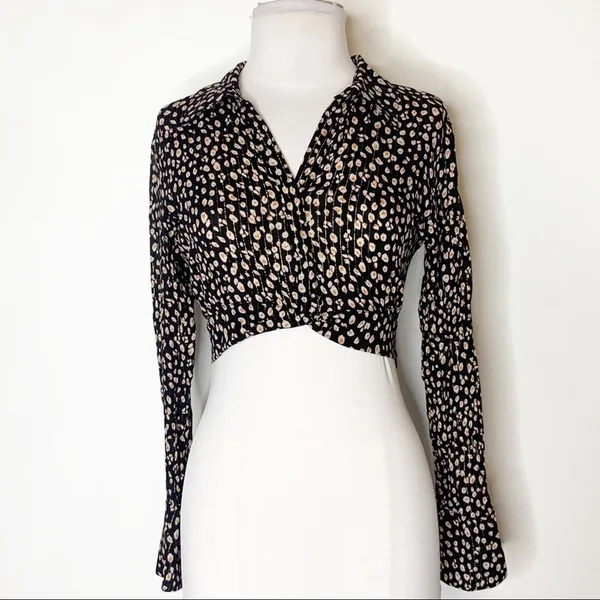 Blue Life Caden Crop Top leopard lurex strip sz‎ XS - Image 8