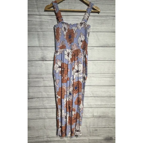 Aritzia Wilfred Chianti Jumpsuit Floral Sleeveless Crop Wide Leg Purple SIZE S - Image 5