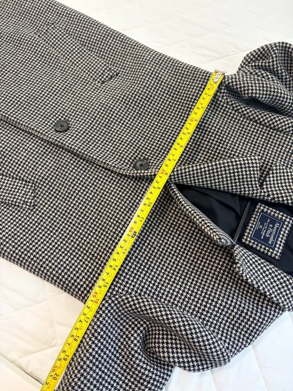 Abercrombie & Fitch Houndstooth Longline Coat XS Classic Preppy Old Money Winter - Image 7