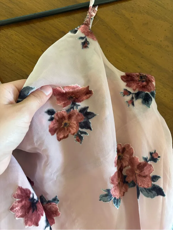 American Eagle Pink Floral Cowl Neck Slip Mini Dress - Image 6
