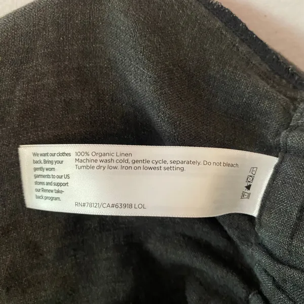 Eileen Fisher Gray Linen Loungewear Barrel Leg Lantern Pants Flowy Women size XS - Image 11