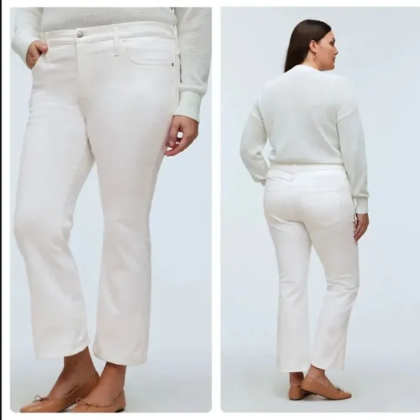 Madewell Mid Rise Kick Out With Magic Pocket White Plus Size - Image 2