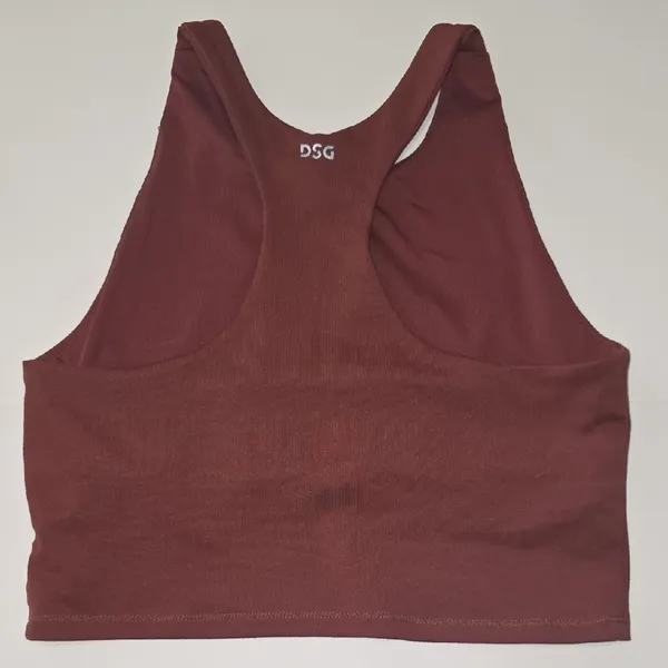 Racerback Athletic Sports Bra Maroon High Neck Seamless Womens XL Gym Active - Image 4