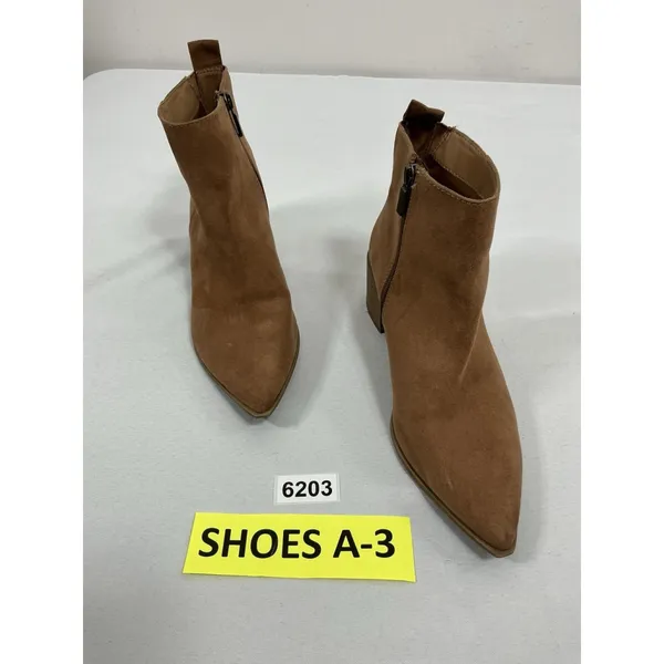 Womans Target Ankle Boots 7 Camel Side Zip Block Heel Pointed Toe - Image 3