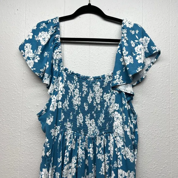 Old Navy Floral Maxi Dress Womens 3X Cottagecore Milkmaid Vacation Travel Fairy - Image 10