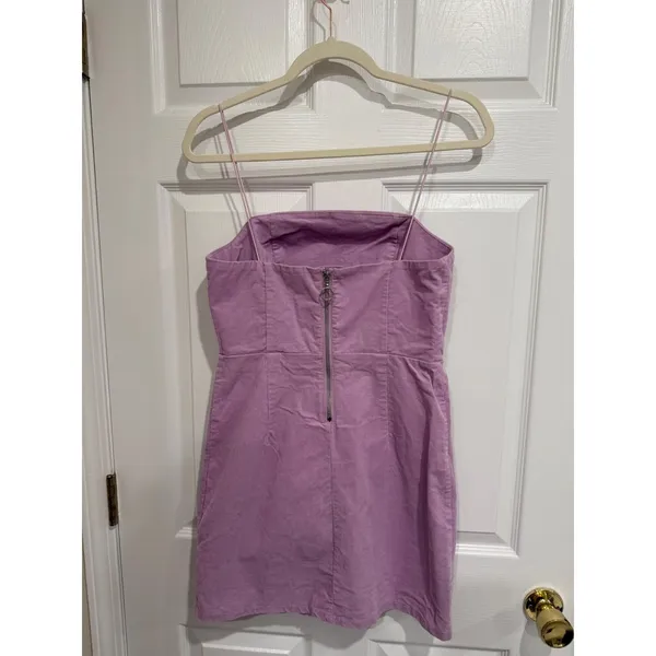 Urban Outfitters‎ Corduroy Mini Dress Purple Spaghetti Strap Size 6 - Image 4