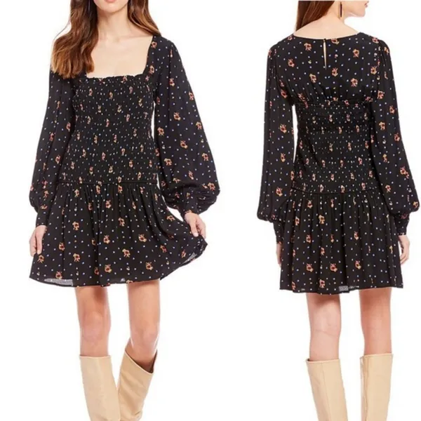 NWT Free People Two Faces Mini Dress Black SZ-S - Image 2