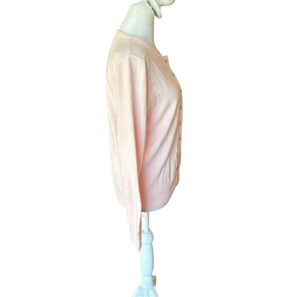 Polo Ralph Lauren Cashmere Cardigan Pony Sweater Light Pink Womens Large - Image 3