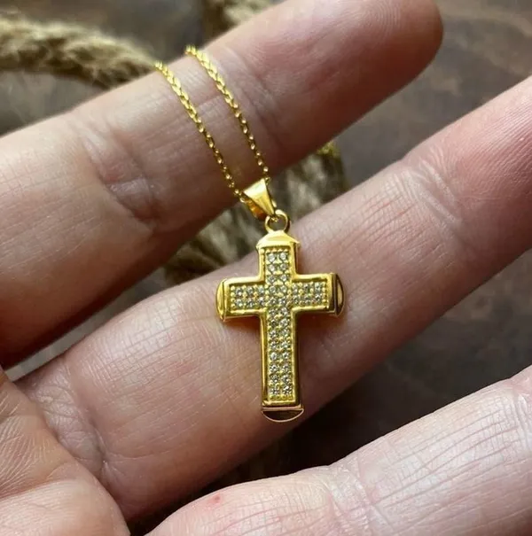Cross 18k Gold  Necklace - Image 3