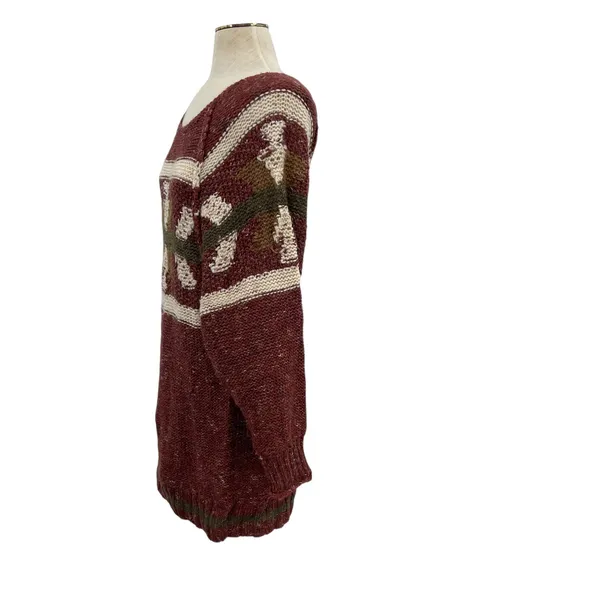 Free People Northern Lights Sweater‎ Mini Dress Boho Knit Red Size XS - Image 8