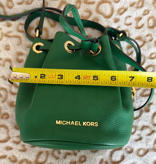 Michael Kors Bucket Bag Leather Mini Crossbody Esmerald Green Women's - Image 7