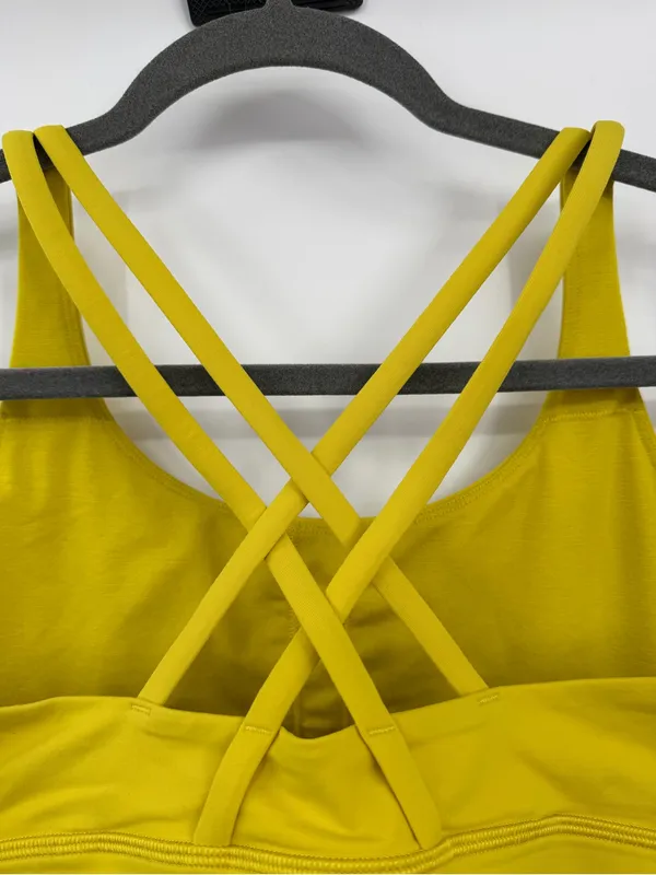 Lululemon Energy Longline Bra Womens 8 Soleil Yellow Medium Support B-D - Image 6