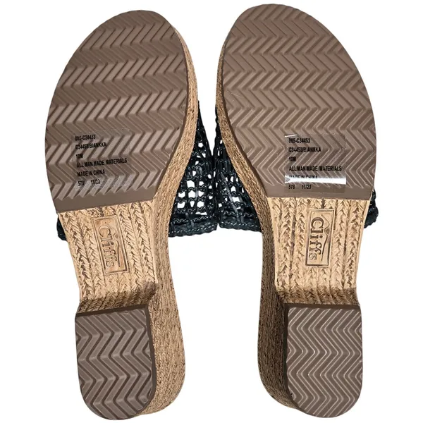 Cliffs by White Mountain Biankka Platform Woven‎ Slide Sandals Black 10 NIB - Image 7