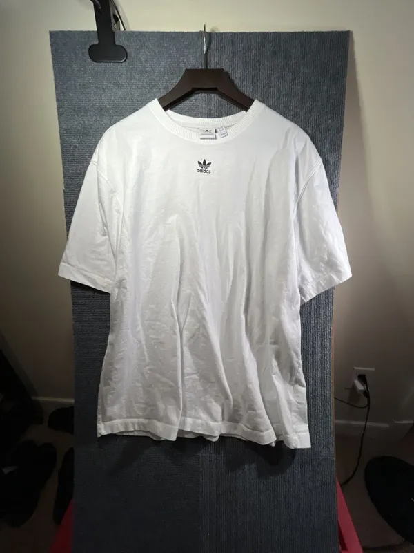 Adidas Originals Women's Adicolor Trefoil Essentials Oversized White T-Shirt - Image 4