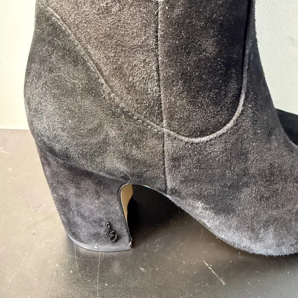Sam Edelman Black Suede Knee‎ High Block Heel Pointed Toe Thora Boots Womens 6 - Image 4