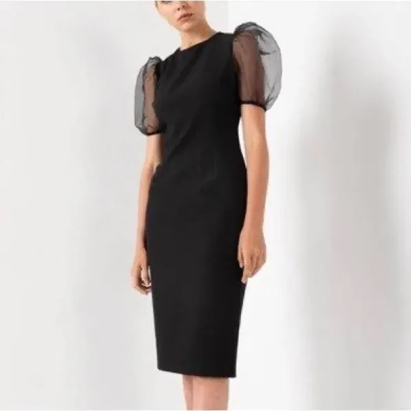 Zara‎ puffy Sleeves Black Dress - Image 3