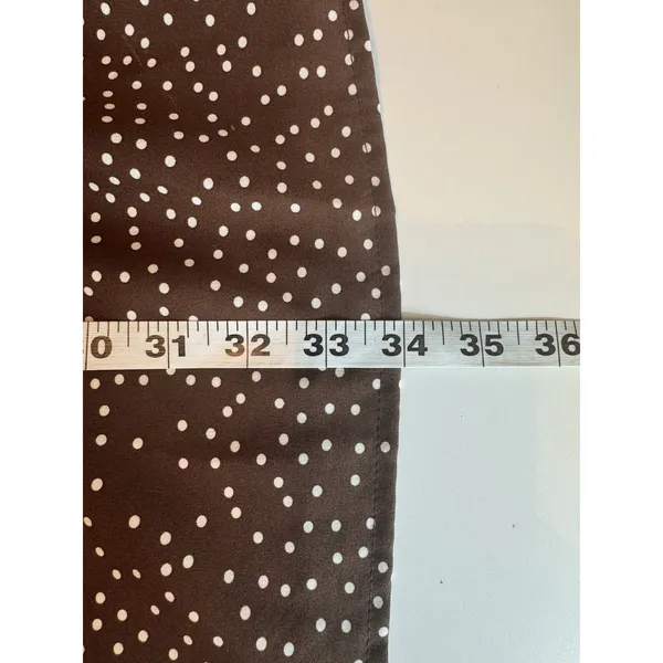 Baby Doll Polka Dot Tiered Midi Dress Brown Cream Balloon Sleeves Boho Western S - Image 11