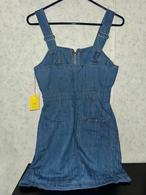 Forever 21 Denim Overall Dress with Zipper Closure - Image 2