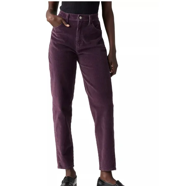NWT Women's Levis High Waisted Mom Jean Black Corduroy Relaxed Tapered Fit 30x30 - Image 8