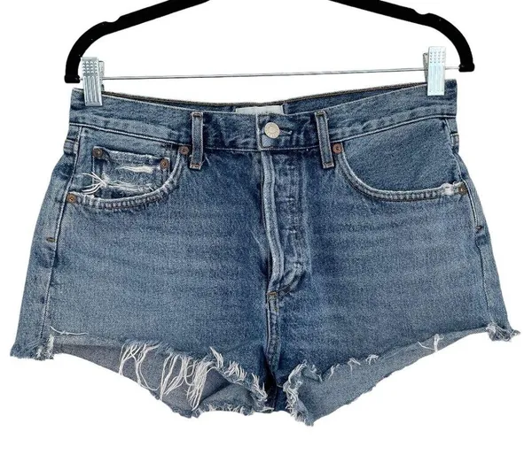Agolde Parker Vintage Cut Off Jean Shorts Sz 27 Button Fly Medium Wash - Image 2