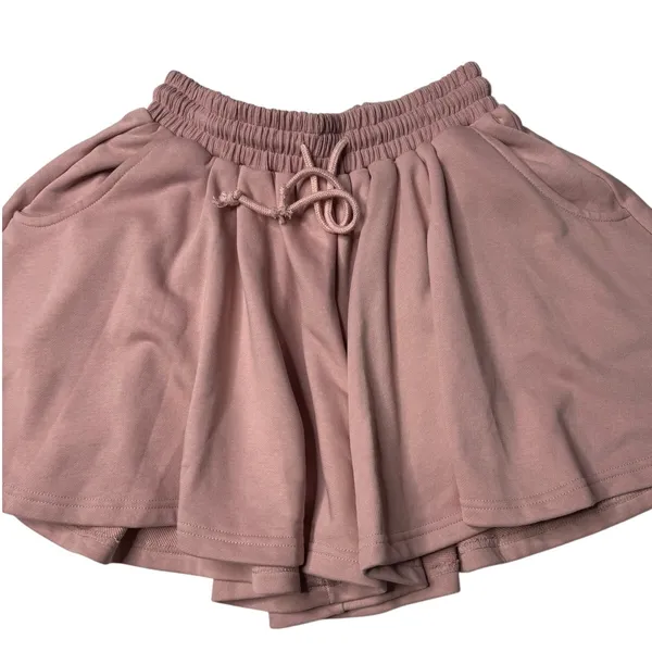 Bubblegum Pink Knit Mini Skort M NWT Preppy Coquette Barbiecore High Waist - Image 4