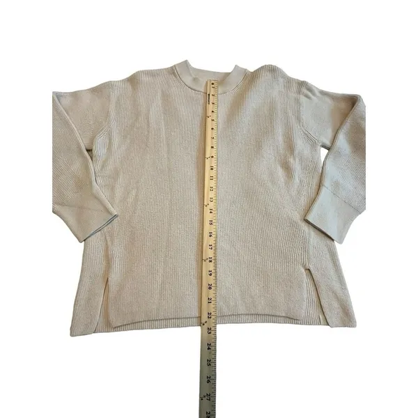 Lululemon Women Merino Wool-Blend Ribbed Crewneck Sweater Size 8 White Opal R1-2 - Image 4