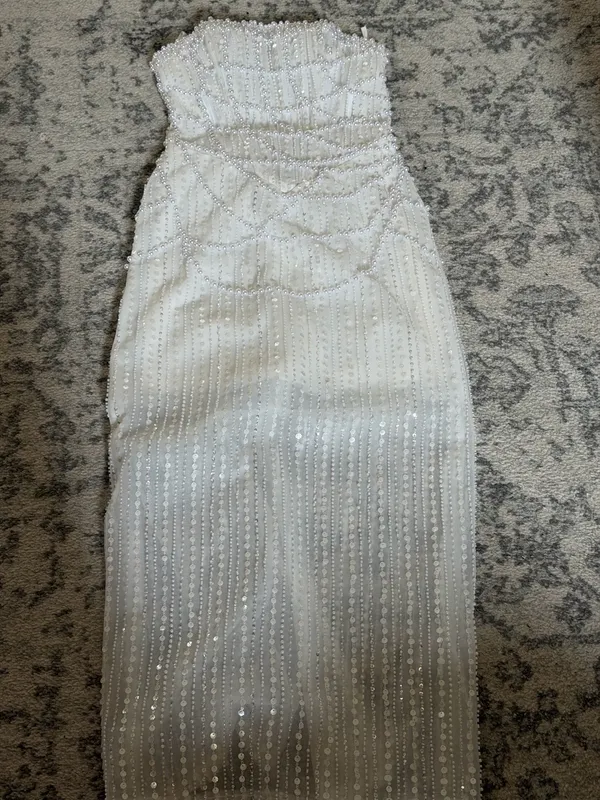 Reception Dress White Size 4 - Image 3