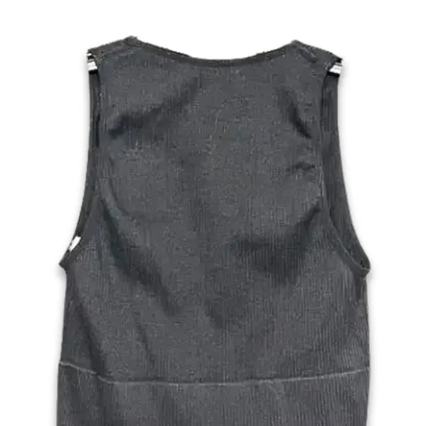 Priceless Crop Top Ribbed Texture V-Neckline Sleeveless Form Fitting Black W S/M - Image 5
