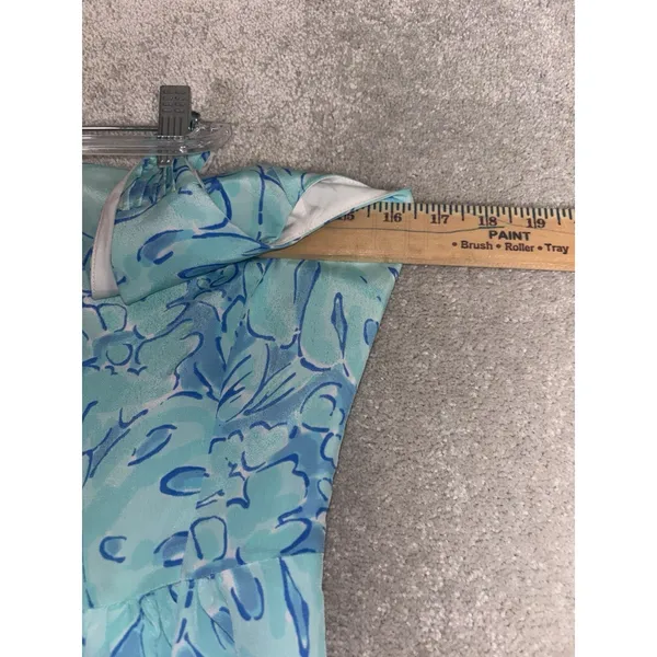 Vineyard Vines Capri Blue Floral Sleeveless‎ V-Neck Maxi Dress 0 - Image 8