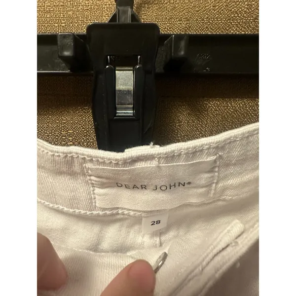 NWT Dear John Ava Frayed Hem Jean Shorts Optic White Size 28 - Image 2