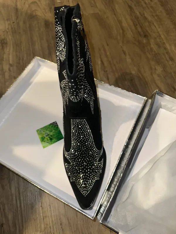 Rhinestone Cowboy Boots Size 6 - Image 7